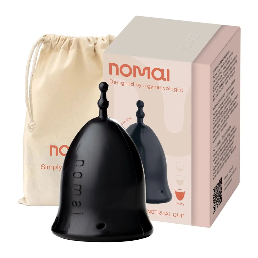 Nomai Menstrual Cup i storlek L och svart silikon